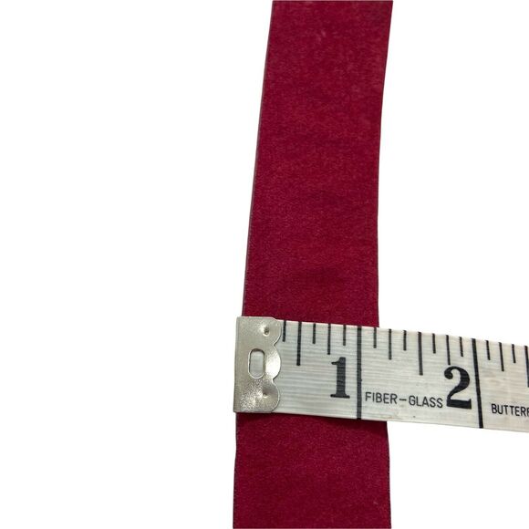 Express Women's Maroon Adjustable Chunky Floral Buckle Waist Belt size Small - Picture 8 of 8